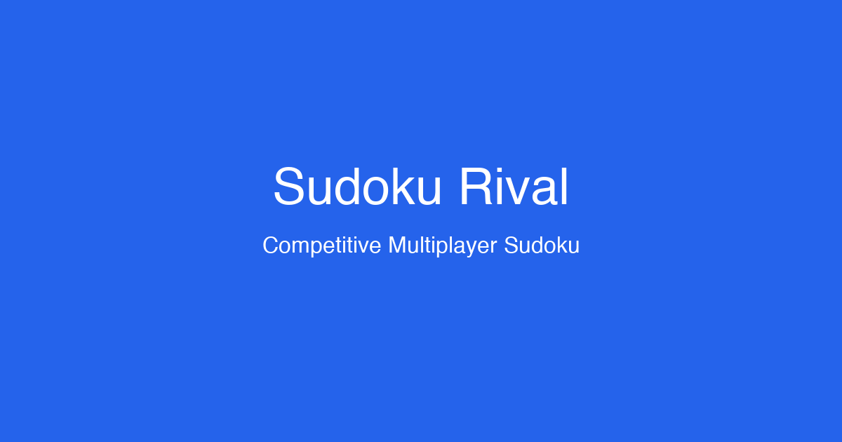 Soduko Racing Sudoku Rival - Real-Time Multiplayer Sudoku Race